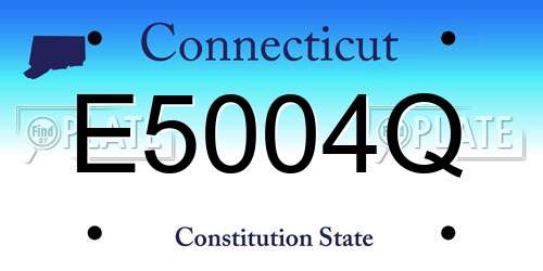 E5004Q Connecticut License Plate