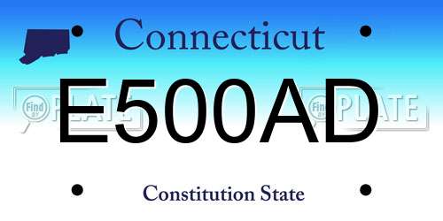 E500AD Connecticut License Plate