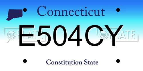 E504CY Connecticut License Plate