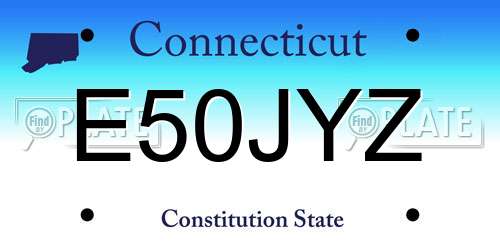E50JYZ Connecticut License Plate