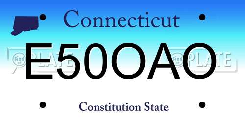 E50OAO Connecticut License Plate