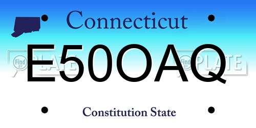 E50OAQ Connecticut License Plate