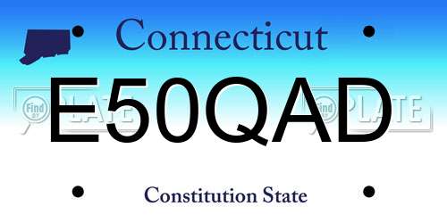 E50QAD Connecticut License Plate