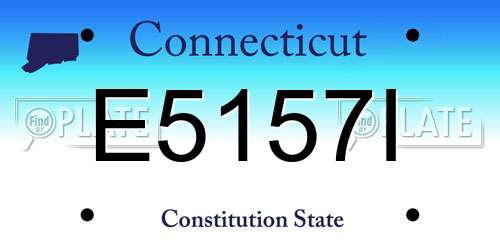 E5157I Connecticut License Plate