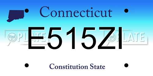 E515ZI Connecticut License Plate