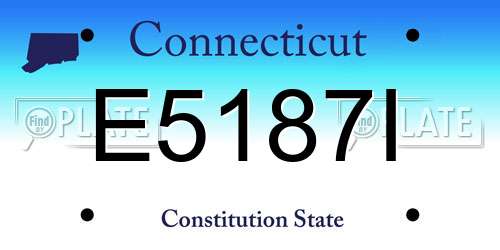 E5187I Connecticut License Plate