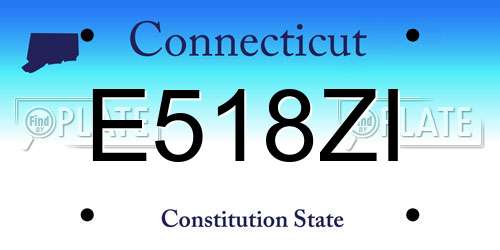 E518ZI Connecticut License Plate