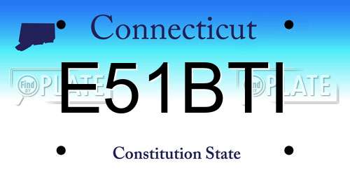 E51BTI Connecticut License Plate