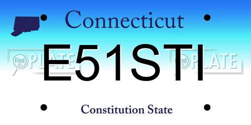 E51STI Connecticut License Plate