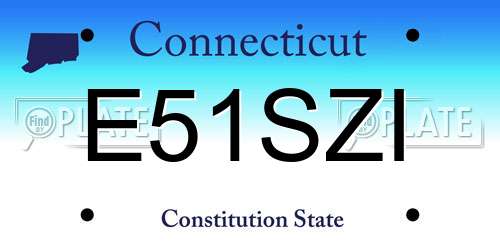 E51SZI Connecticut License Plate