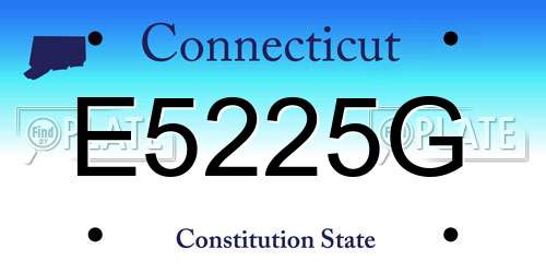 E5225G Connecticut License Plate