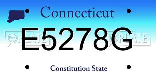E5278G Connecticut License Plate