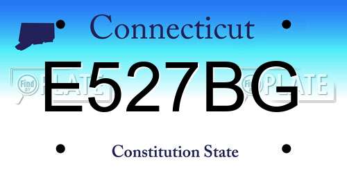 E527BG Connecticut License Plate