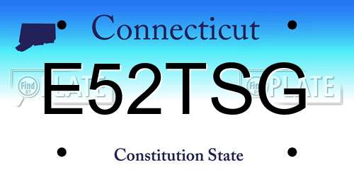 E52TSG Connecticut License Plate
