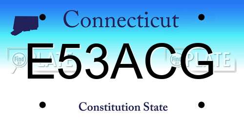 E53ACG Connecticut License Plate