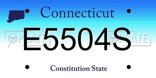 E5504S Connecticut License Plate