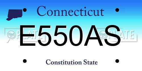 E550AS Connecticut License Plate