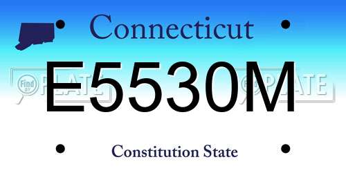 E5530M Connecticut License Plate