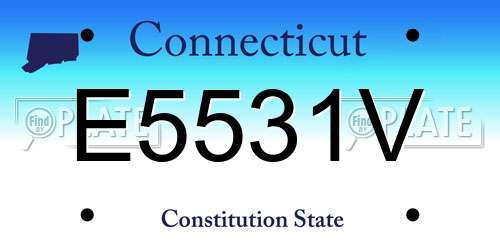 E5531V Connecticut License Plate