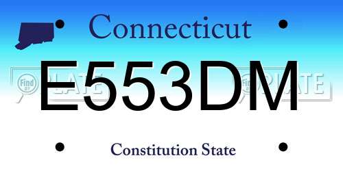 E553DM Connecticut License Plate