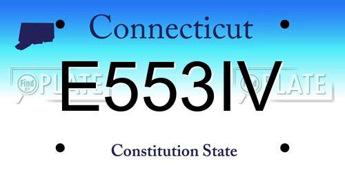 E553IV Connecticut License Plate