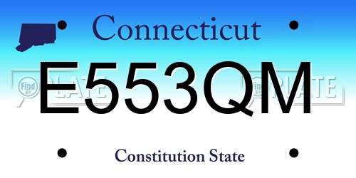 E553QM Connecticut License Plate