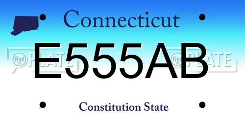 E555AB Connecticut License Plate