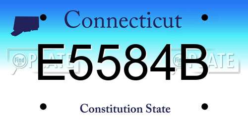 E5584B Connecticut License Plate