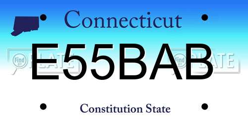 E55BAB Connecticut License Plate