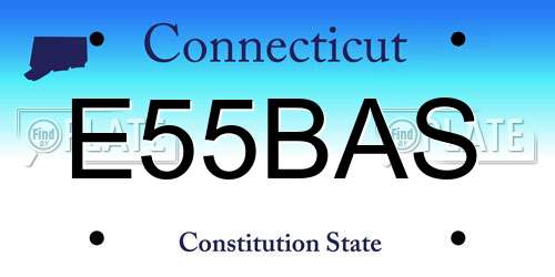 E55BAS Connecticut License Plate
