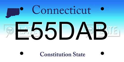 E55DAB Connecticut License Plate