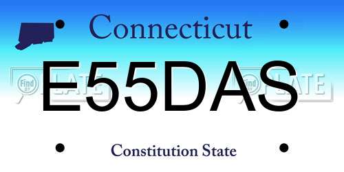 E55DAS Connecticut License Plate
