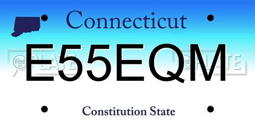 E55EQM Connecticut License Plate