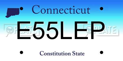 E55LEP Connecticut License Plate