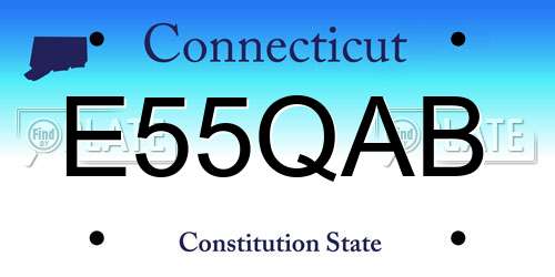 E55QAB Connecticut License Plate
