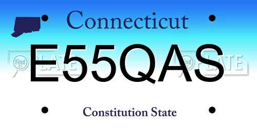 E55QAS Connecticut License Plate