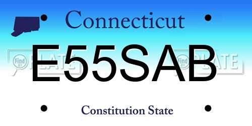 E55SAB Connecticut License Plate