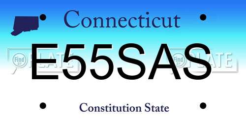 E55SAS Connecticut License Plate