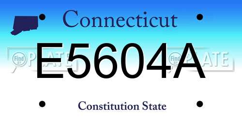 E5604A Connecticut License Plate