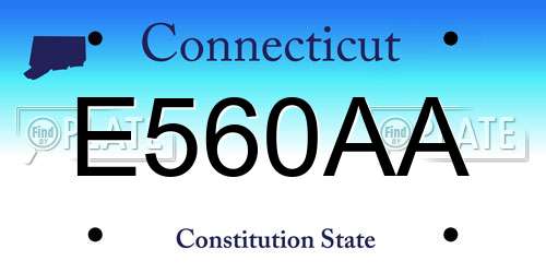 E560AA Connecticut License Plate