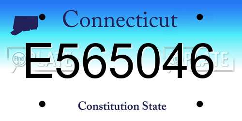 E565046 Connecticut License Plate