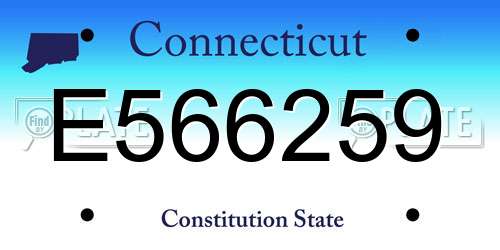 E566259 Connecticut License Plate