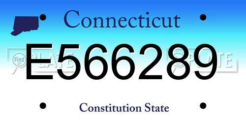E566289 Connecticut License Plate