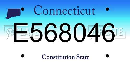 E568046 Connecticut License Plate