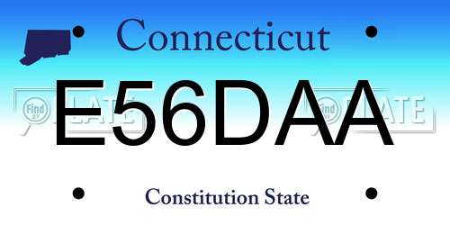 E56DAA Connecticut License Plate