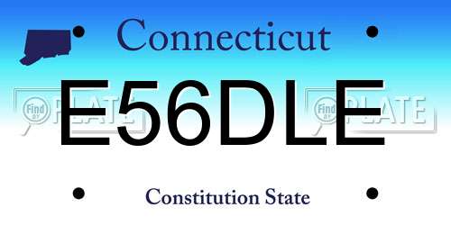 E56DLE Connecticut License Plate