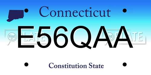 E56QAA Connecticut License Plate