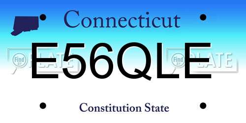 E56QLE Connecticut License Plate