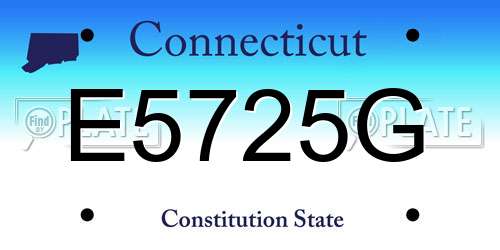 E5725G Connecticut License Plate