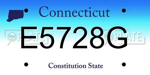 E5728G Connecticut License Plate